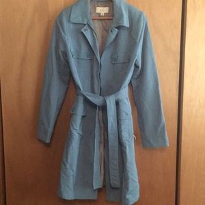 Blue belted Trench coat Sz M
